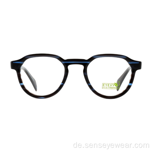 Benutzerdefinierte Logo Vintage Frauen Acetat Optische Rahmenbrille